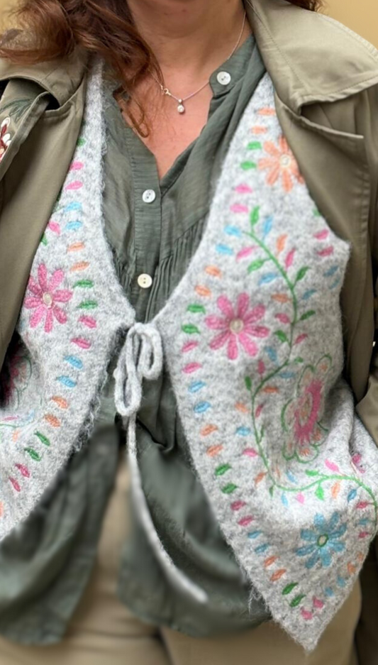 🌼 Boho Wool Vest – Artisan Design 🌼